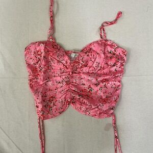 O.VIANCA floral ruched crop top